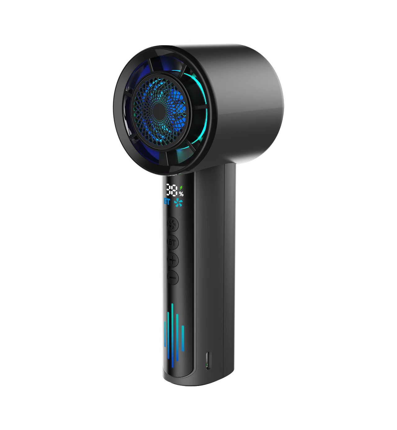High-Speed Handheld Fan with Bluetooth Speaker - 图片 4
