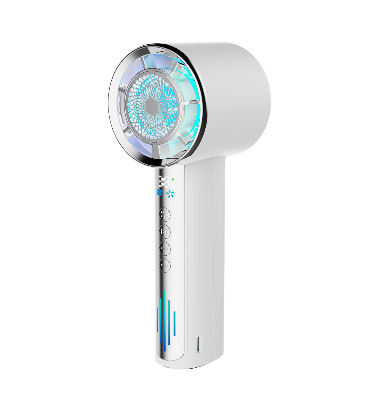 High-Speed Handheld Fan with Bluetooth Speaker - 图片 2