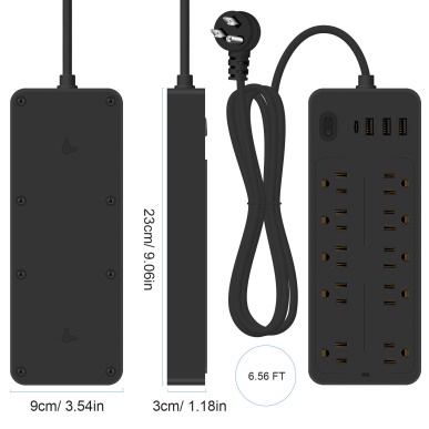 Smart Power Strip with 10 Outlets & USB Ports - Image 4