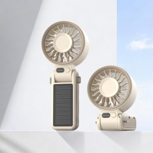 SN27-0012 Foldable Solar Handheld Fan | 7000mAh Large Capacity Portable Fan with Dual Solar Panels