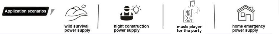 Application scenarios: wild survival, night construction, party music, home emergency