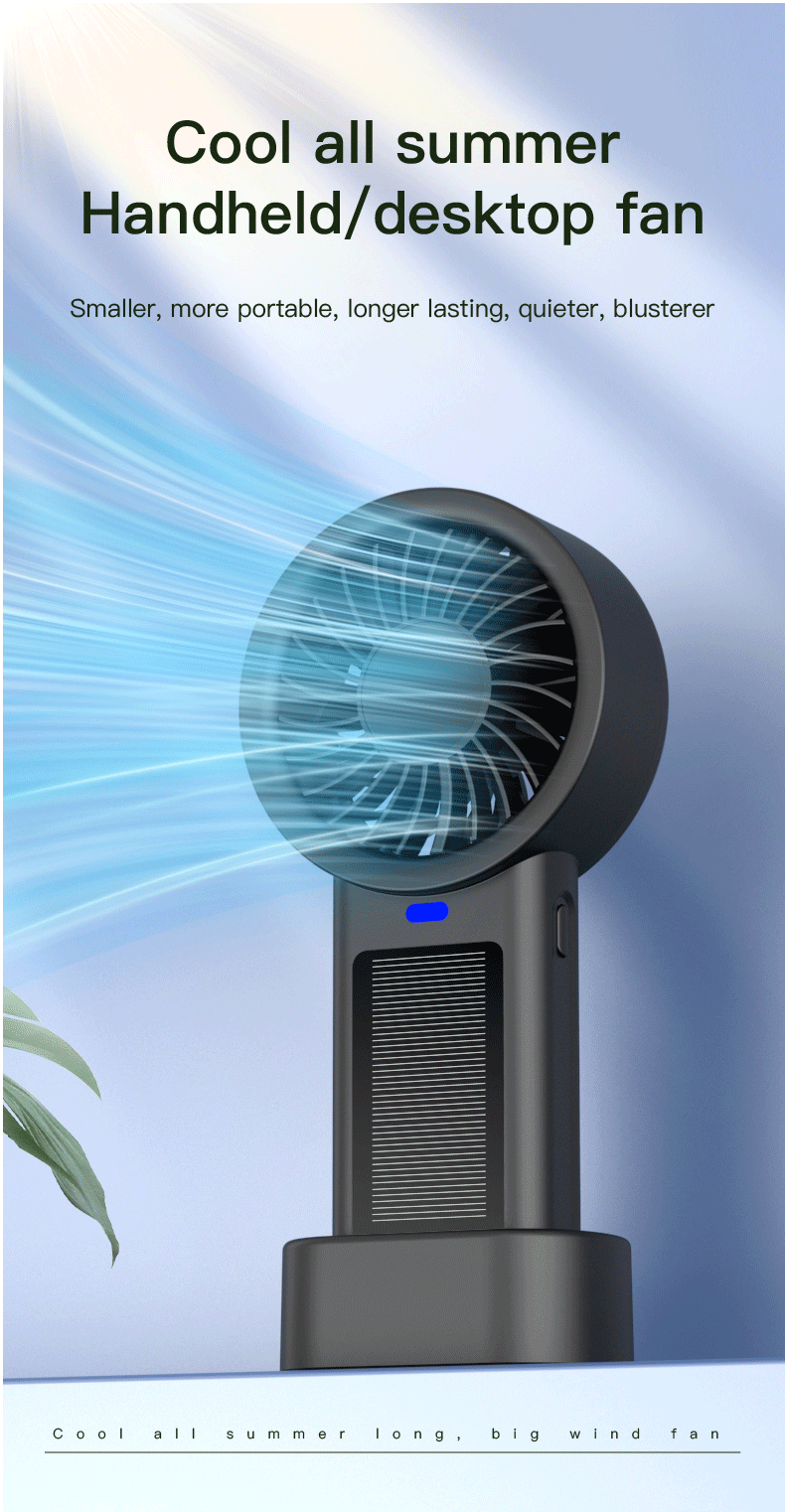 N90 Solar Handheld & Desktop Fan English - Image 2
