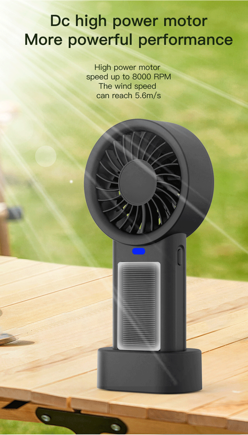 N90 Solar Handheld & Desktop Fan English