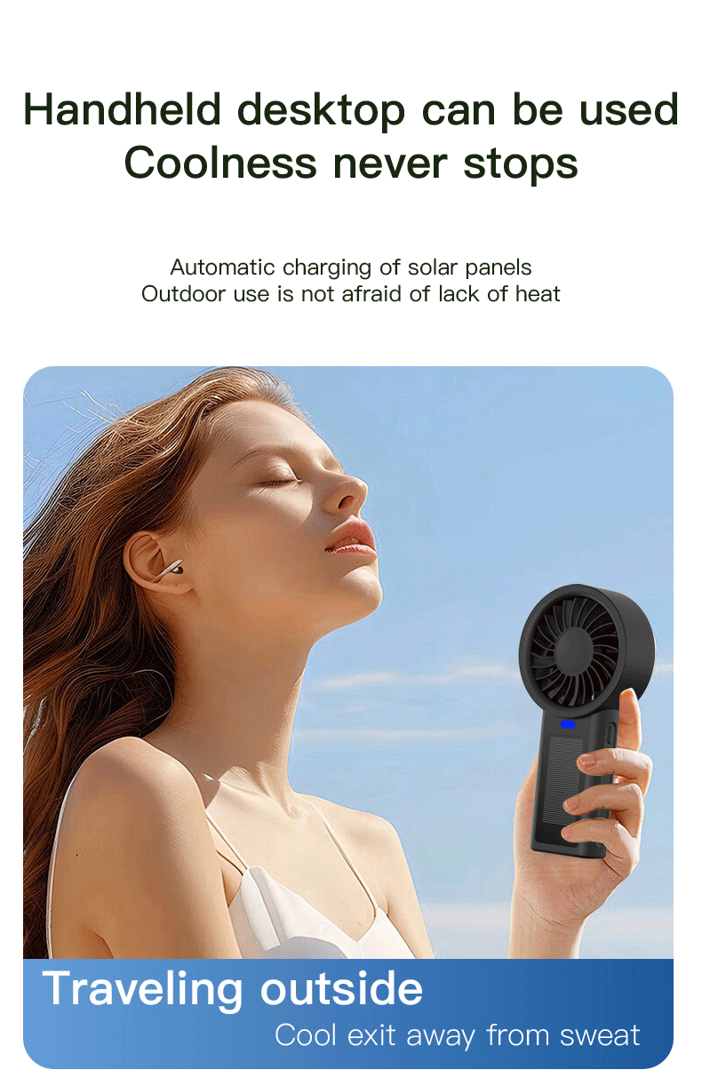 N90 Solar Handheld & Desktop Fan English - Image 5